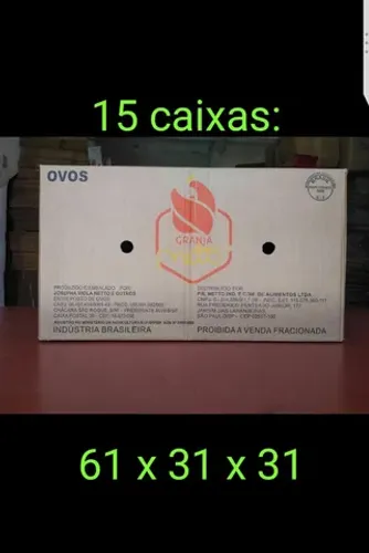 15 caixas de papelão + 1 fita de 100 metros