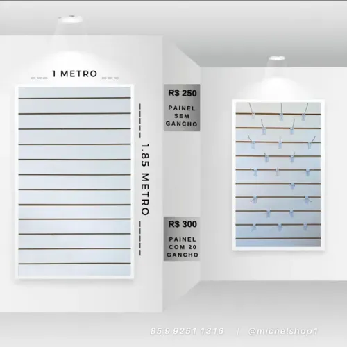 Painel expositor 1 metro X 1.85 CM altura (canaletado) Novo.