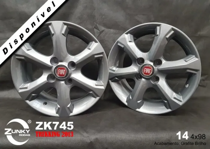 Roda aro 14 Fiat Strada Trekking 2013 grafite 4x98 jogo 