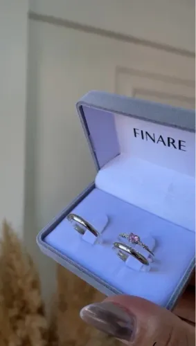 Par de Aliança + Anel solitário True Love