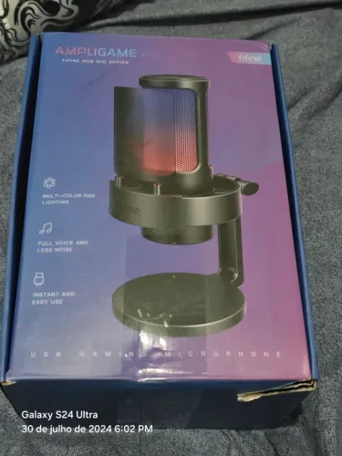 Microfone USB fifine ampligame a8 rgb