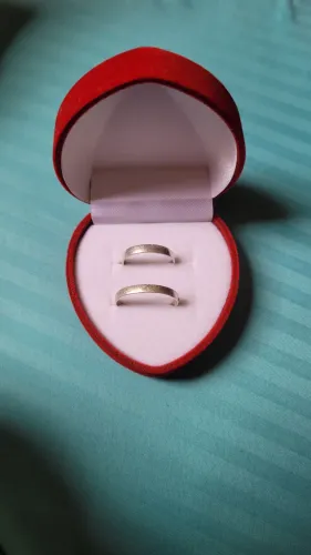 Aliança de prata tamanho 21 e 19