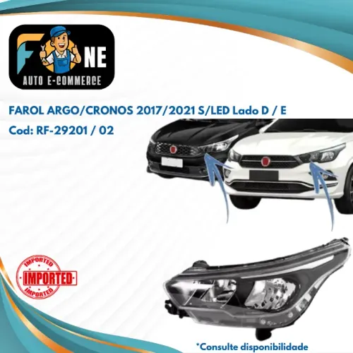 Farol Argo/Cronos 2017 2018 2019 2020 2021 Sem Led