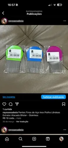 Pentes Finos de Aço Inox Piolho Lêndeas Extrator Atacado Blister - Stainless
