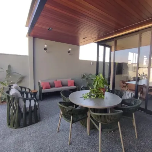 CONJUNTO SOFÁ + MESA DE CORDA NÁUTICA PARA ÁREA EXTERNA