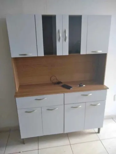 Armário de Cozinha 8 Portas Branco
