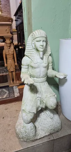 Antiguidades, estatua antiga de mármore faraó, obra de arte