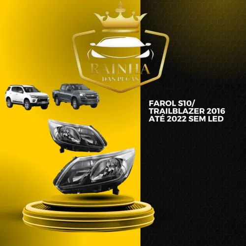 Farol S10/Trailblazer 2016 até 2022 Sem Led