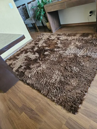 Tapete São Carlos Felpudo 1,80 X 2,20 Marrom  