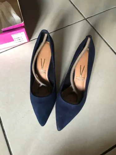 Sapatos azul de camurça