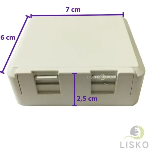 Caixa Sobrepor 2 Portas com Keystone Fêmea Rj45 E Rj11
