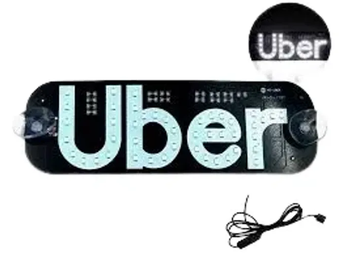 Placa Letreiro Uber Placa Luminosa Led Light Motorista carro
