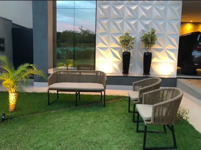CONJUNTO SOFÁ DE CORDA NÁUTICA PARA PISCINA E VARANDA