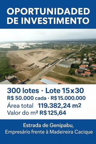Grande Area para Loteamento 119.382 m2 Genipabu - Extremoz
