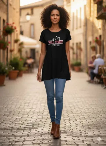 Blusa alongada feminina Tam 40 em malha de algodão extra preto novíssima