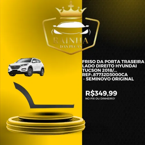 Friso Da Porta Traseira Lado Direito Hyundai Tucson 2018/... REF:.87732D3000CA