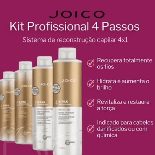 Kit fracionado - Joico K-Pak Professional para cabelos - 4 produtos 30ml cada