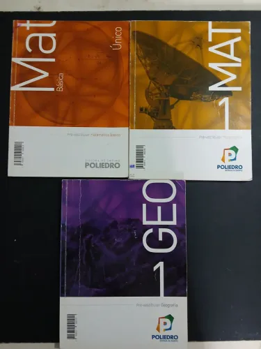 Livros Pré Vestibular Matemática Unico e volume 1 e Geografia V.1