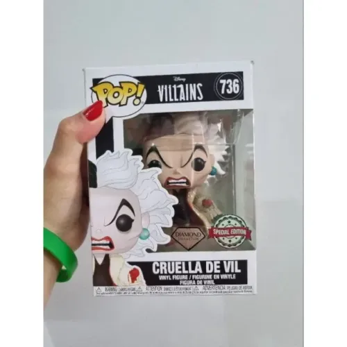 Boneco Funko Pop Cruella De Vil 736 Diamond Collection Disney nova
