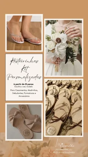 Rasteirinhas Kit 12 Pares Personalizada Casamento Madrinha Debutante Formatura Aniversario