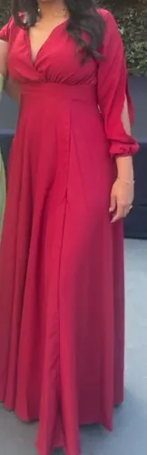 Vestido longo vermelho elegante