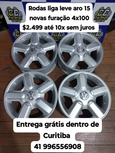 Rodas aro 15 tubular VW Volkswagen $2.499 até 10 x sem juros frete grátis