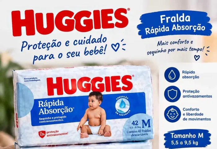 2 pacotes por 80,00 fralda Huggies M 