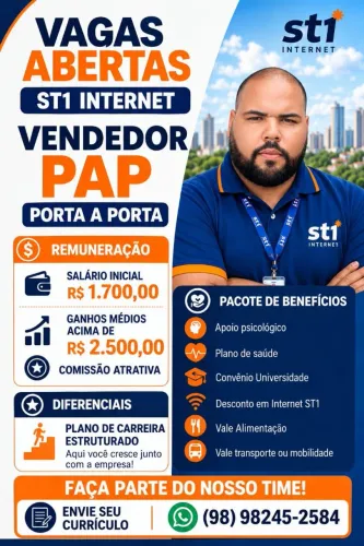 Vaga de emprego : vendedor externo