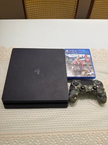 Ps4 slim 1tb com controle e jogos
