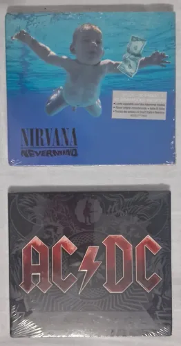 KIT ROCK 2 CDs LACRADOS! Nirvana e AC/DC Novos!