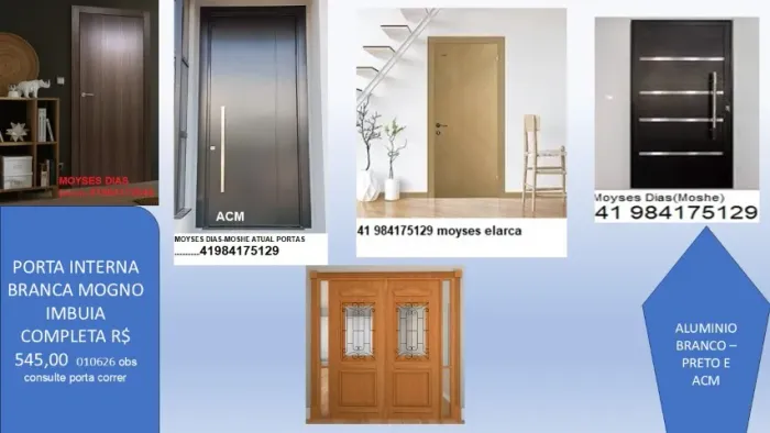 porta completa montada pintura finalisada branca , mogno e imbuia 60 70 80 cm 545,00