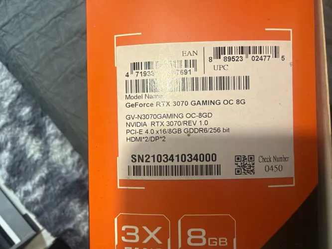 RTX 3070 8gb com caixa