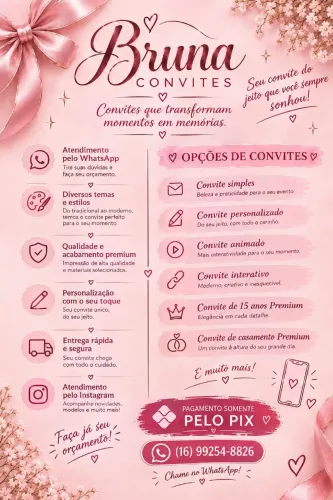 ? Convites Digitais Personalizados | Bruna Convites