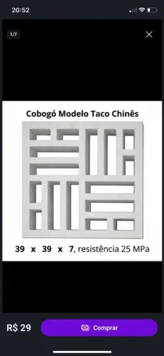 Cobogó Taco Chinês Direto da Fábrica - Acabamento Premium
