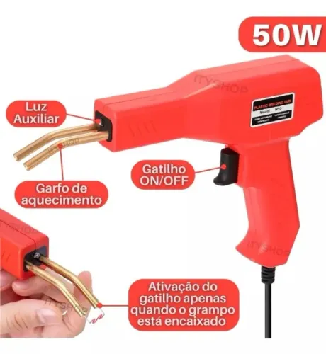 Soldador Plástico Solda Para-choque Farol Carenagem Grampos