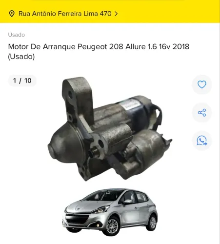 MOTOR DE ARRANQUE PEUGEOT 208 1.6 16v 