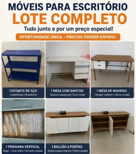 Lote de móveis para escritório - Venda rápida