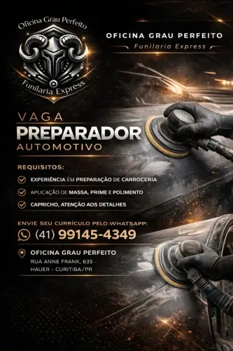 Preparador Automotivo - Funilaria e Pintura | Curitiba/PR