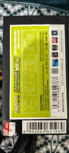 Fonte Alimentação Hrcs Heatpipe Atx500w - 500w
