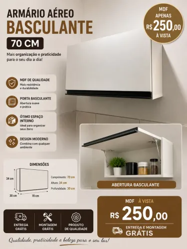 Armário aéreo mdf 70cm