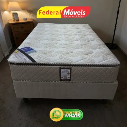 Cama Box Solteiro Colchão 32cm altura e Base 88cm Bom Pastor 