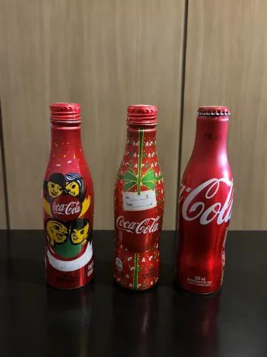 Lote 3 Garrafas Coca-Cola de Alumínio 250 ml - Colecionáveis