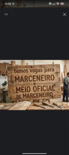 VAGA URGENTE - MARCENEIRO E MEIO OFICIAL E MONTADOR