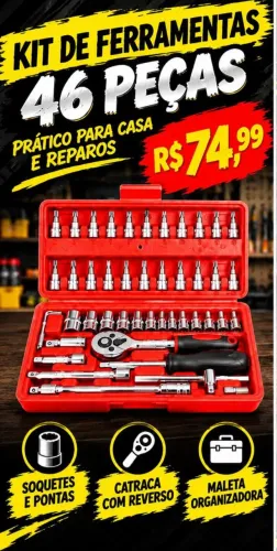 KIT DE FERRAMENTAS 46 PEÇAS 