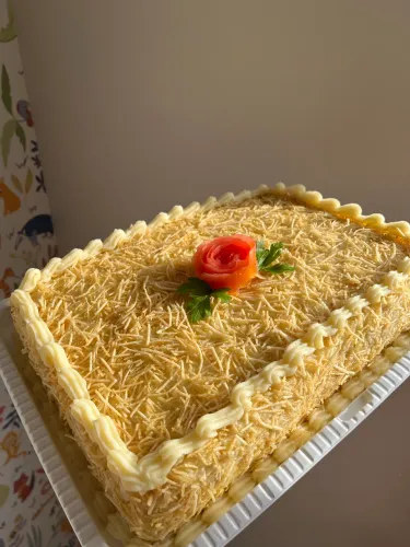 Torta de pão com purê de batata 