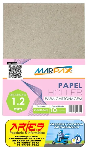 PAPEL HOLLER PARA CARTONAGEM 1,2 MM A4 21,5 X 30,5 CM 10 UNIDADES MARPAX