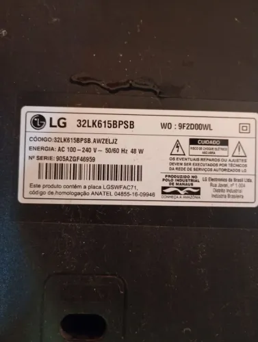 TV LG 32 com defeito