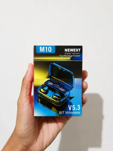 Fone Bluetooth M10 TWS Sem Fio | Bluetooth 5.3, Display LED e Estojo de Recarga