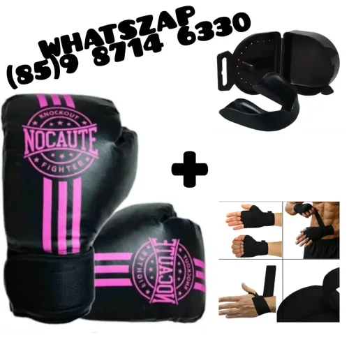 Luvas boxe e muay thai + bandagem + Proteção bucal. Entrega Grátis