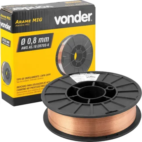 ARAME PRA SOLDA MIG 0,8 MM CARRETEL C/15KG VONDER